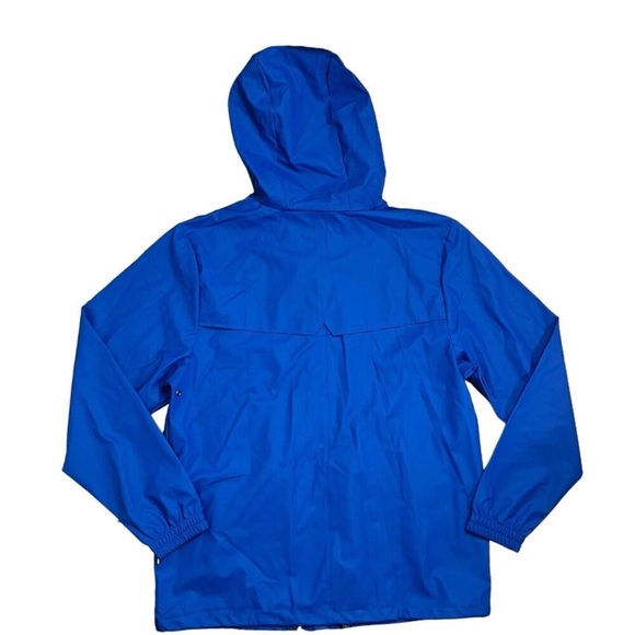 RAINS Unisex Storm Breaker Hooded Raincoat Jacket Waves Blue Size Extra Small - Picture 6 of 7